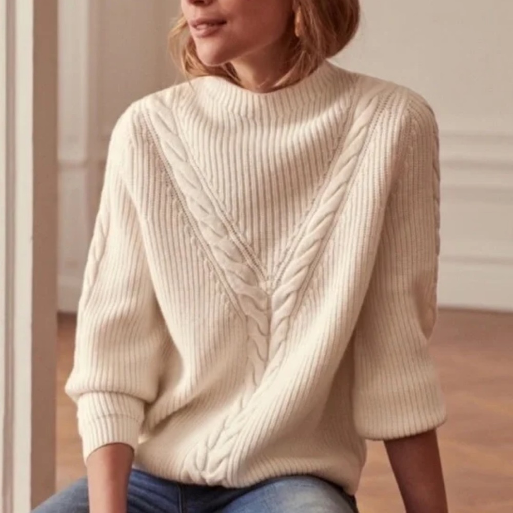 Sezane Ivory Zack Sweater Medium